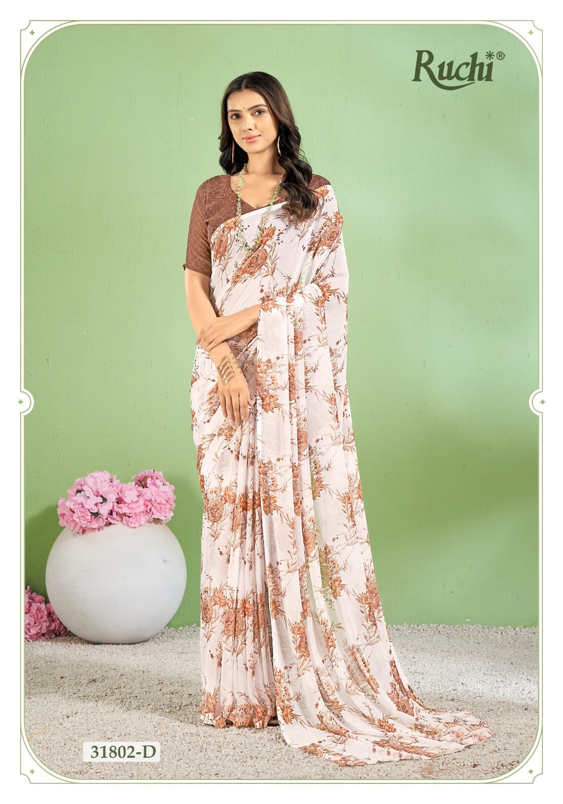 Star Chiffon 154 By Ruchi Printed Daily Wear Sarees Wholesale Market In Surat